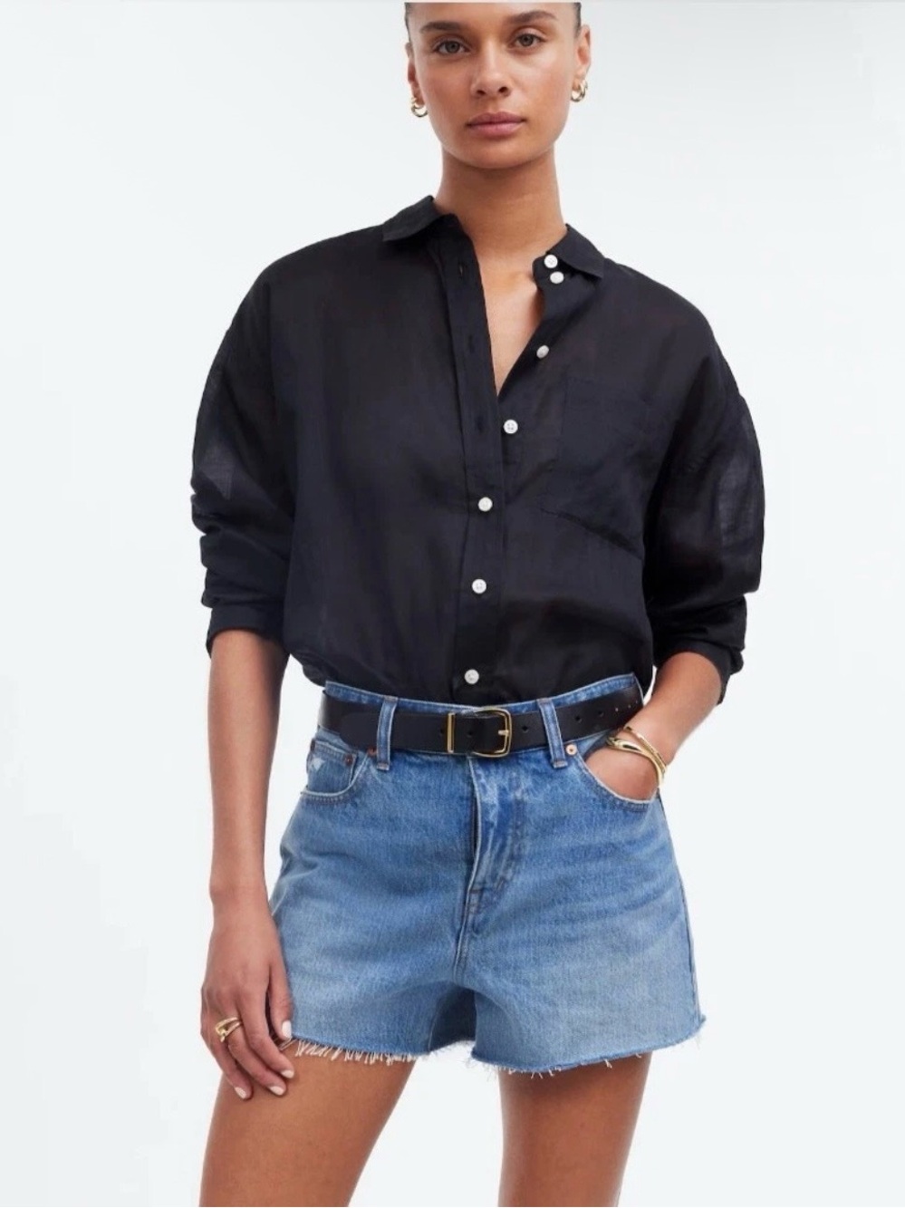 Madewell the Relaxed Denim Shorts in Kelton Wash: Raw-Hem Edition Size 33